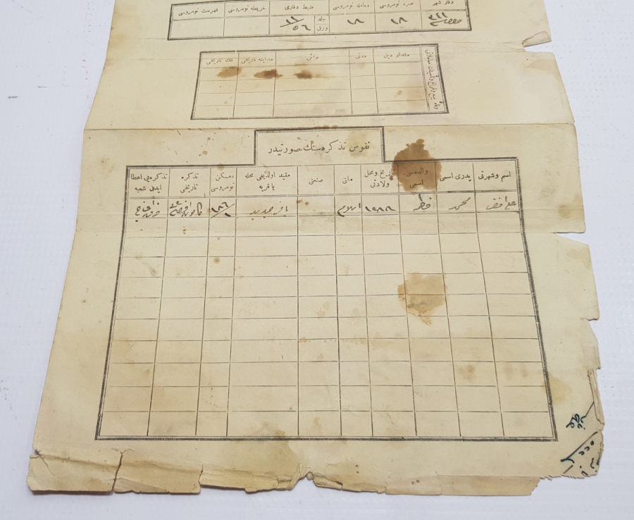 TC İLK DÖNEM OSMANLICA YAZILI TAPU