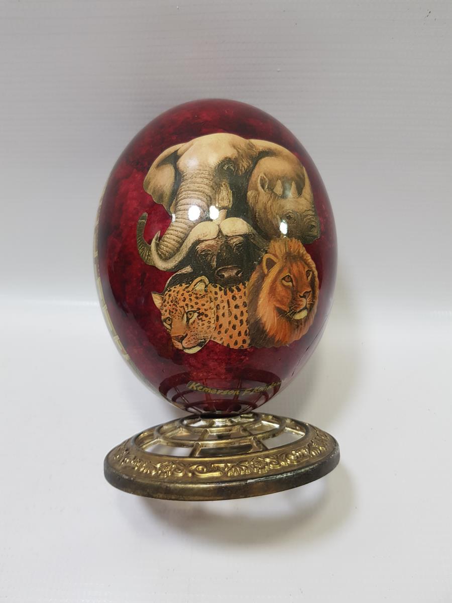 ÜZERİ RESİMLİ SANATÇI İMZALI DEVE KUŞU YUMURTASI