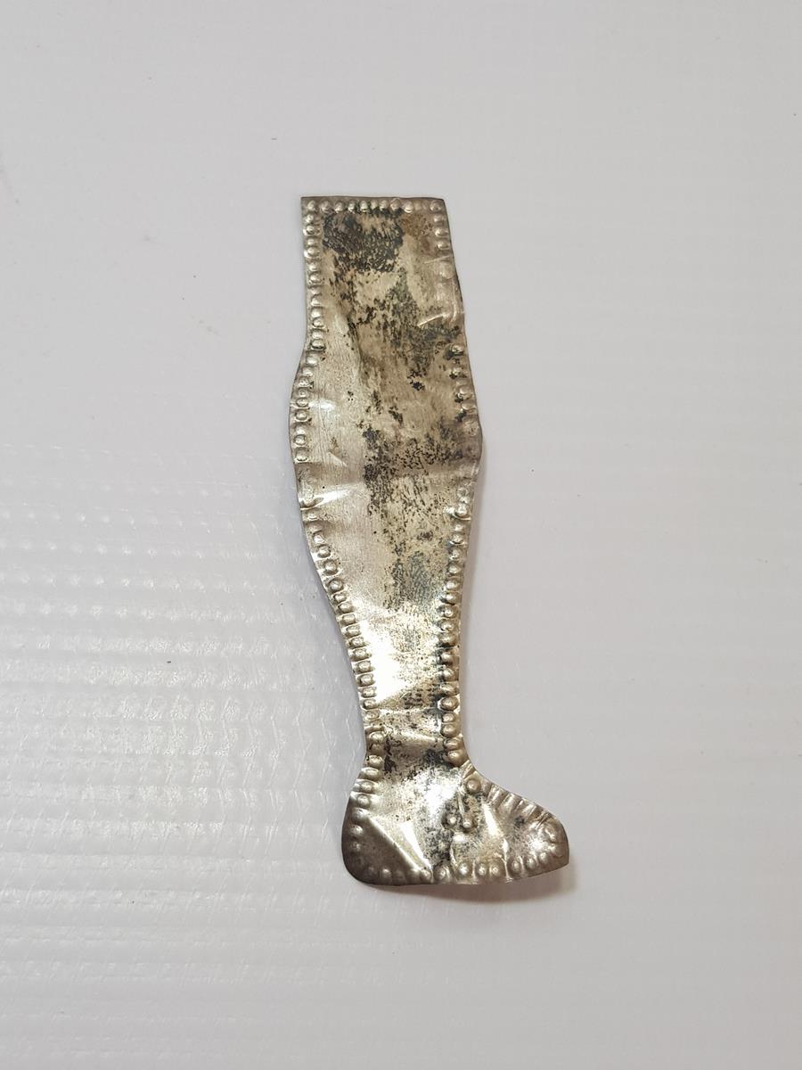 OSMANLI DÖNEMİ RUM İŞİ BACAK FORMLU GÜMÜŞ İKONA ADAKLIĞI