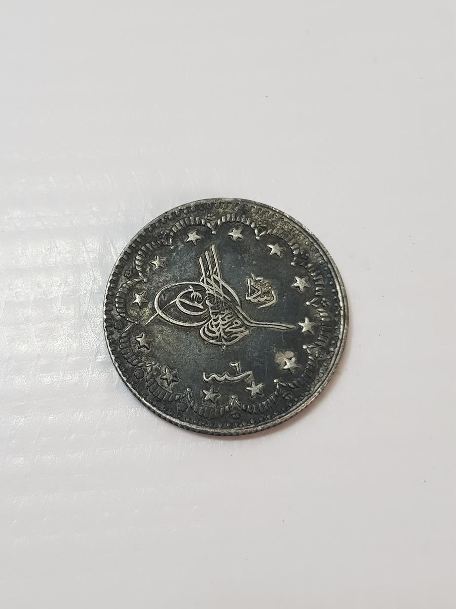 SULTAN MEHMET REŞAT HAN DÖNEMİ ÇİL KONDİSYONDA GÜMÜŞ 5 KURUŞ MECİDİYE