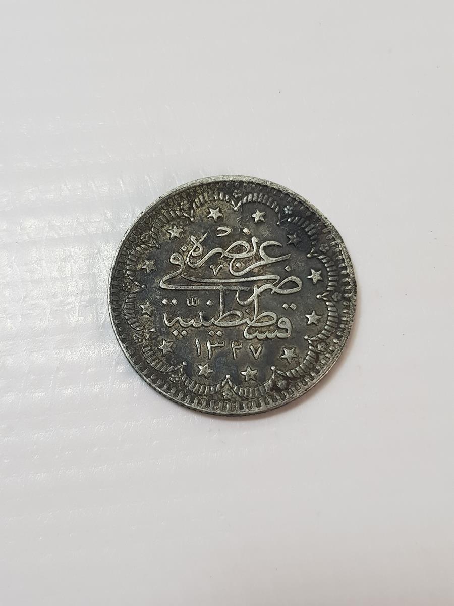 SULTAN MEHMET REŞAT HAN DÖNEMİ ÇİL KONDİSYONDA GÜMÜŞ 5 KURUŞ MECİDİYE