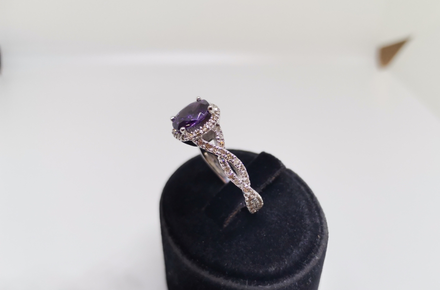 AMETİST VE PIRLANTA TAŞLI SONSULUK MODEL YÜZÜK