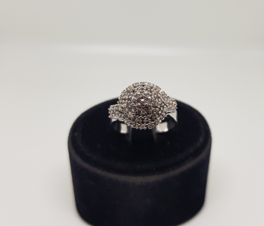 PIRLANTA TAŞLI KUBBELİ SALYANGOZ MODELİ YÜZÜK