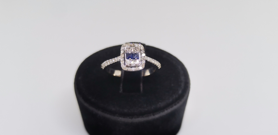 SAFİR VE PIRLANTA TAŞLI BAGET YÜZÜK