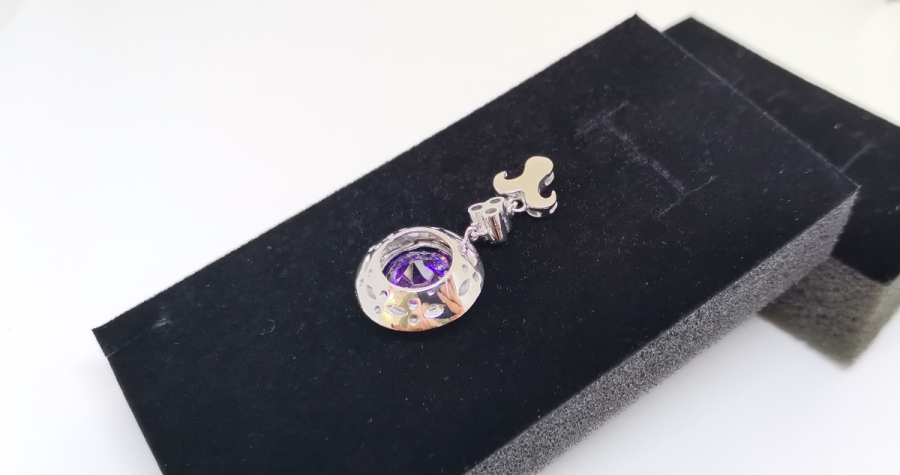 AMETİST VE PIRLANTA TAŞLI KOLYE UCU