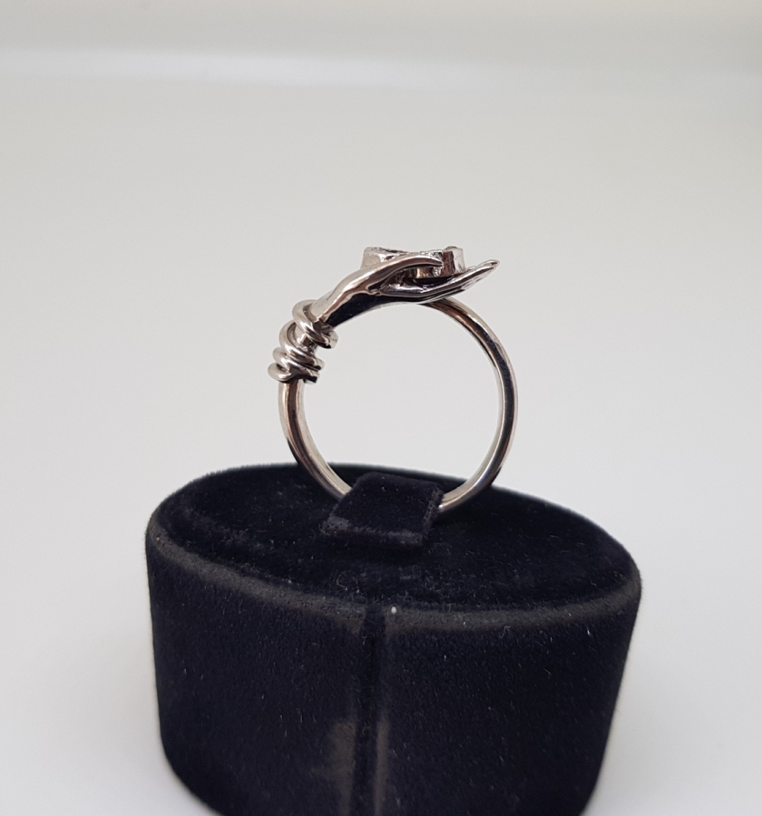 YAKUT VE PIRLANTA TAŞLI AVUÇ İÇİ KALP MODEL YÜZÜK