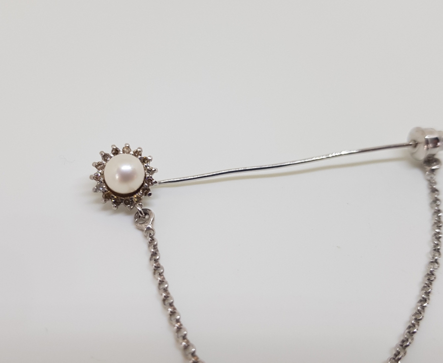 İNCİ VE PIRLANTA TAŞLI BROŞ - TÜRBAN İĞNESİ