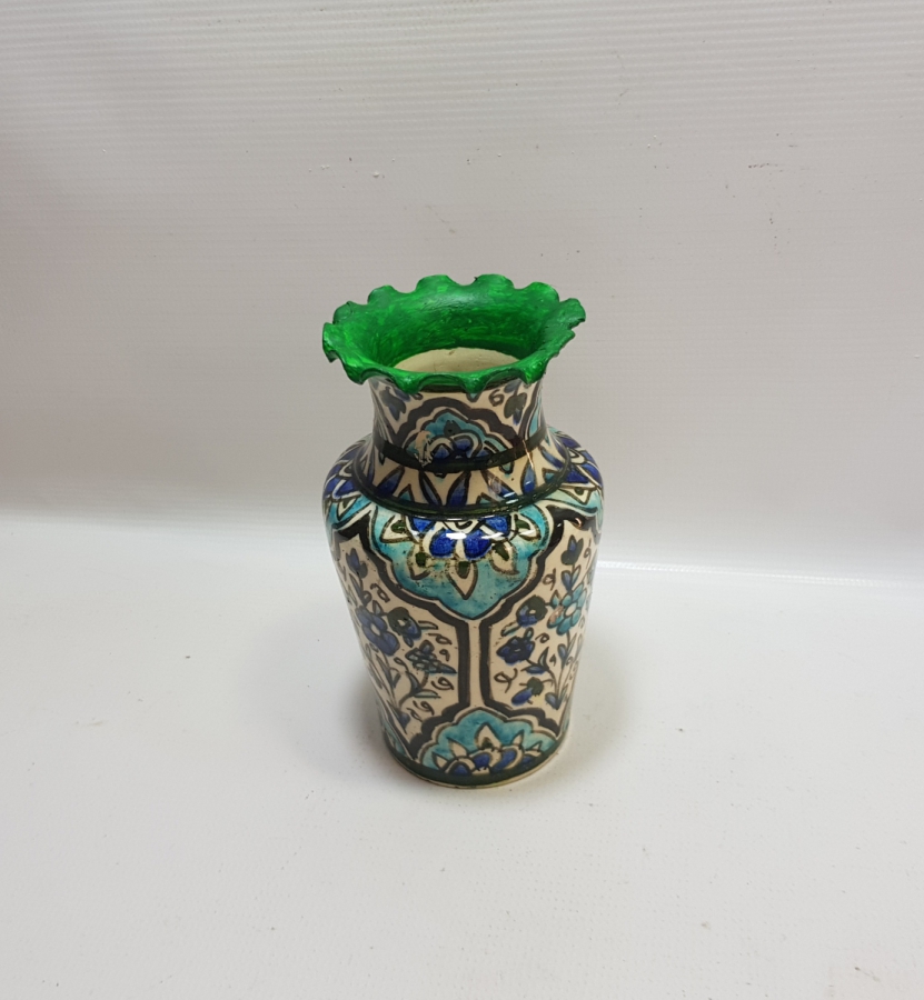 OSMANLI DÖNEMİ NADİR RENKTE BÜYÜK BOY KÜTAHYA ÇİNİ VAZO