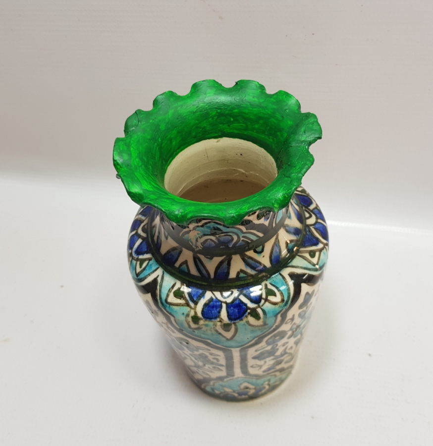 OSMANLI DÖNEMİ NADİR RENKTE BÜYÜK BOY KÜTAHYA ÇİNİ VAZO