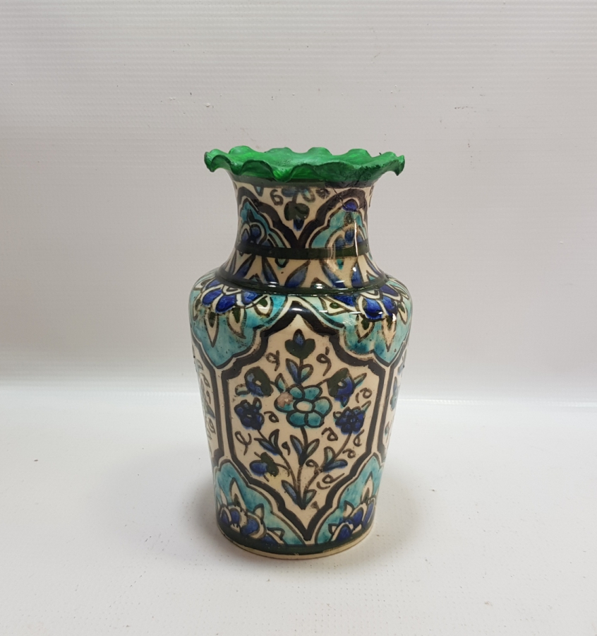OSMANLI DÖNEMİ NADİR RENKTE BÜYÜK BOY KÜTAHYA ÇİNİ VAZO