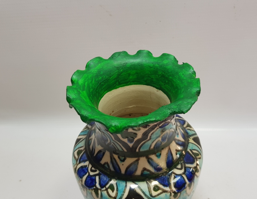 OSMANLI DÖNEMİ NADİR RENKTE BÜYÜK BOY KÜTAHYA ÇİNİ VAZO