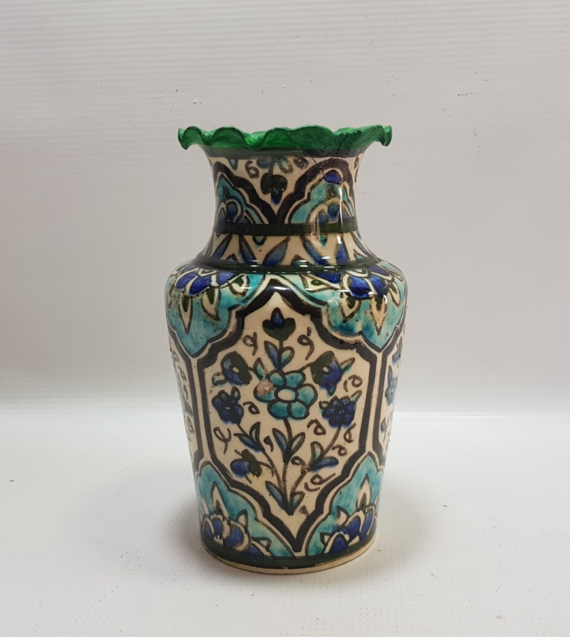 OSMANLI DÖNEMİ NADİR RENKTE BÜYÜK BOY KÜTAHYA ÇİNİ VAZO