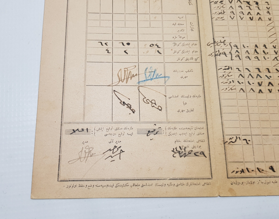 CUMHURİYETİMİZİN İLK KARNESİ