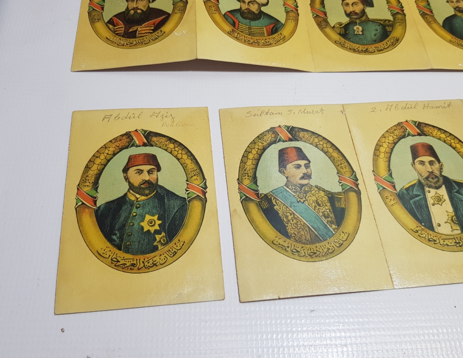 OSMANLI DÖNEMİ ÇOK NADİR ORİJİNAL ALBÜMÜNDE PADİŞAH KARTLARI SERİSİ KARTPOSTAL TAKIMI