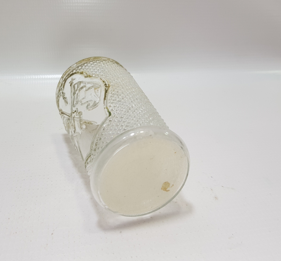 MEŞRUTİYET SANCAĞI FORMUNDA VE RUMCA AFİYET OLSUN EFENDİM YAZILI OSMANLI DÖNEMİ BİLLUR BARDAK