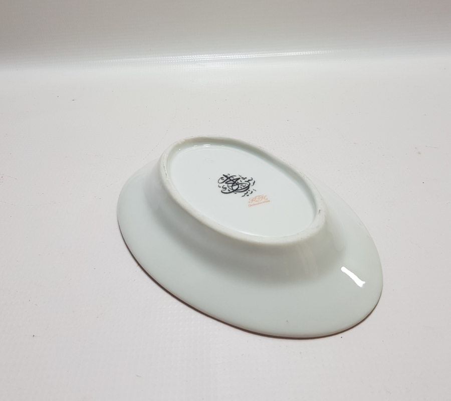 ARKASI OSMANLICA YAZILI VE ALTIN VARAKLI KAYIK TABAK - SALATA TABAĞI