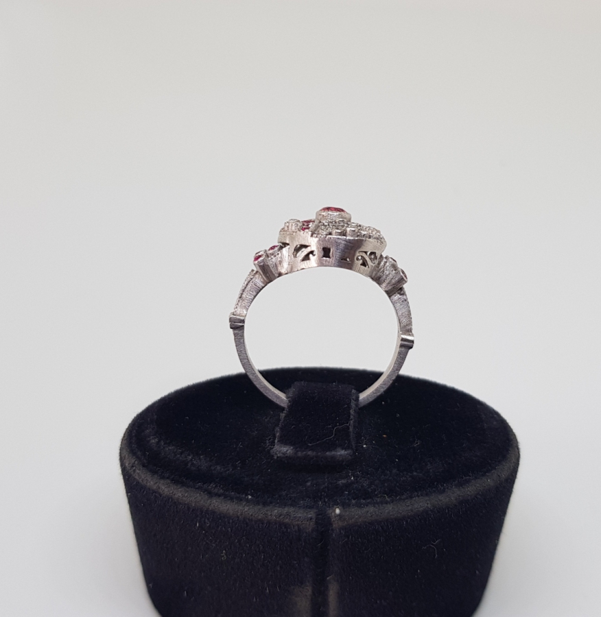 YAKUT VE PIRLANTA TAŞLI ÖZEL YAPIM FRANSIZ ARTNEU MODEL YÜZÜK