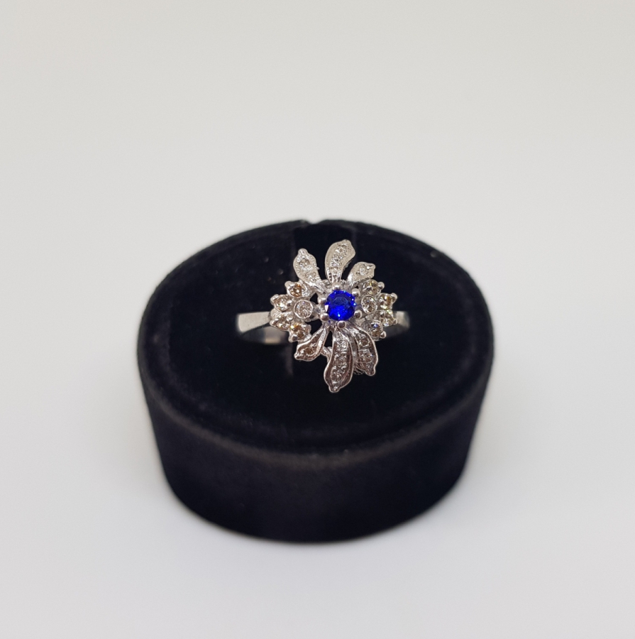 SAFİR VE PIRLANTA TAŞLI SARMAŞIK MODEL YÜZÜK