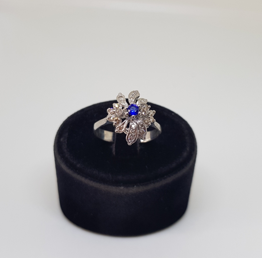 SAFİR VE PIRLANTA TAŞLI SARMAŞIK MODEL YÜZÜK