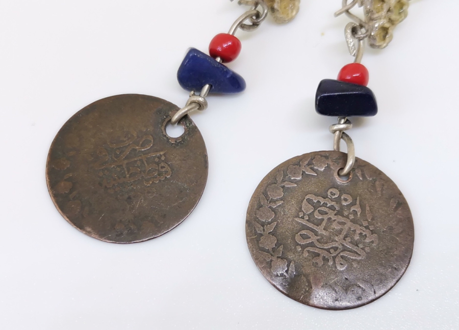 UÇLARINDA ABDÜLMECİD HAN DÖNEMİ PARALAR BULUNAN ÖZEL DİZAYN GÜMÜŞ KÜPE