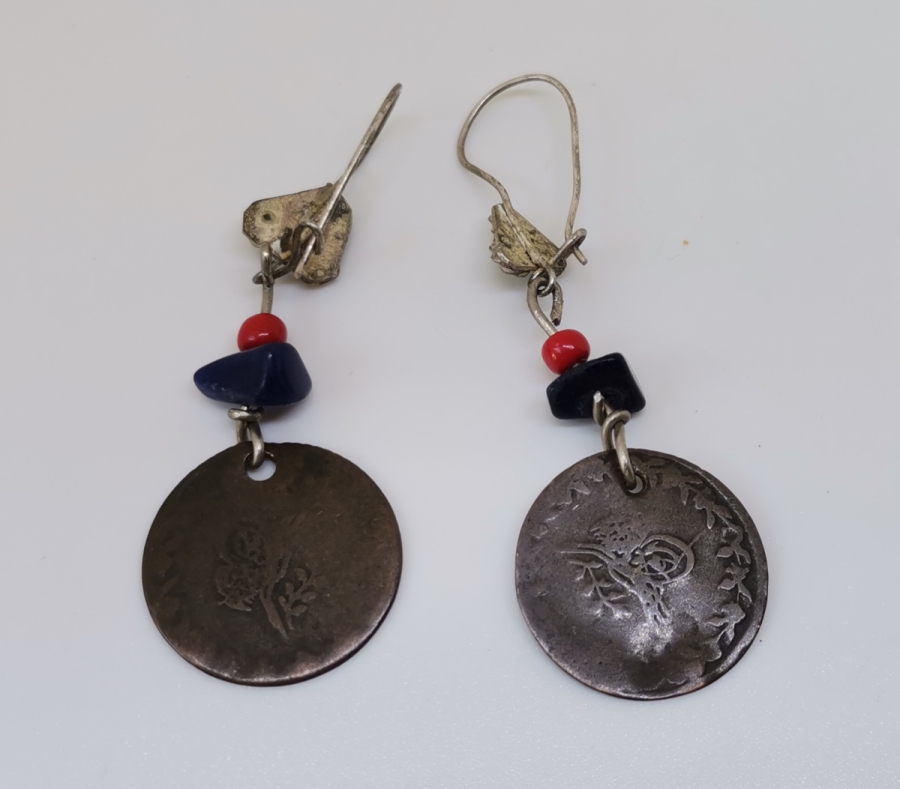 UÇLARINDA ABDÜLMECİD HAN DÖNEMİ PARALAR BULUNAN ÖZEL DİZAYN GÜMÜŞ KÜPE