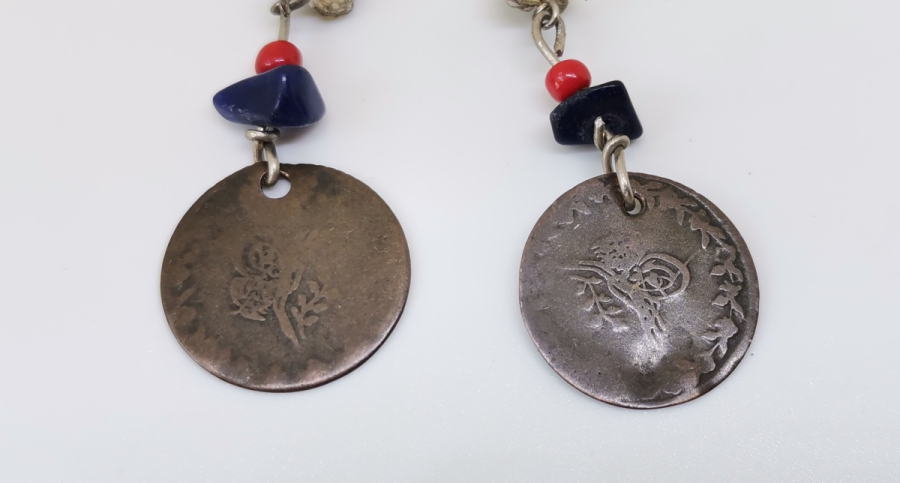 UÇLARINDA ABDÜLMECİD HAN DÖNEMİ PARALAR BULUNAN ÖZEL DİZAYN GÜMÜŞ KÜPE