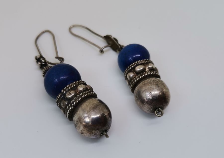 LAPİS TAŞLI ÖZEL YAPIM GÜMÜŞ KÜPE