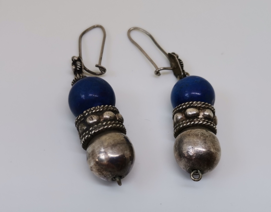 LAPİS TAŞLI ÖZEL YAPIM GÜMÜŞ KÜPE