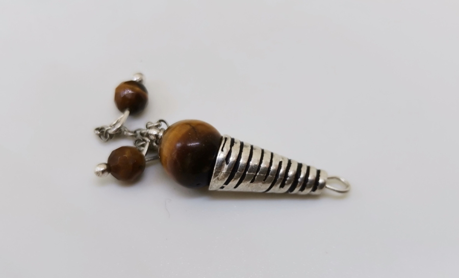 KAPLAN GÖZÜ TAŞLI GÜMÜŞ KOLYE UCU