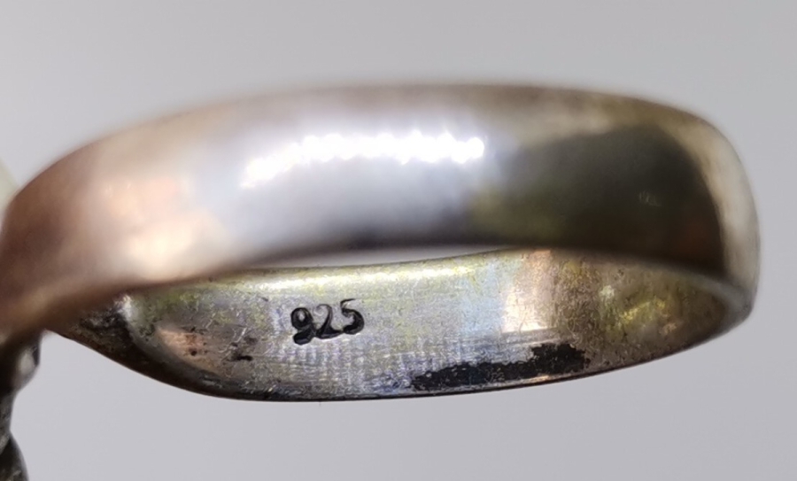 ÖZEL YAPIM İNCİLİ GÜMÜŞ YÜZÜK