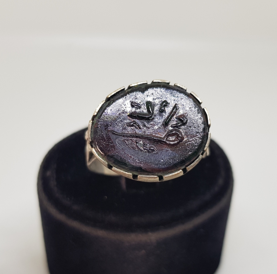 ÜZERİ OSMANLICA MURAD YAZILI GÜMÜŞ MONTÜRLÜ OSMANLI DÖNEMİ ŞAHIS YÜZÜĞÜ