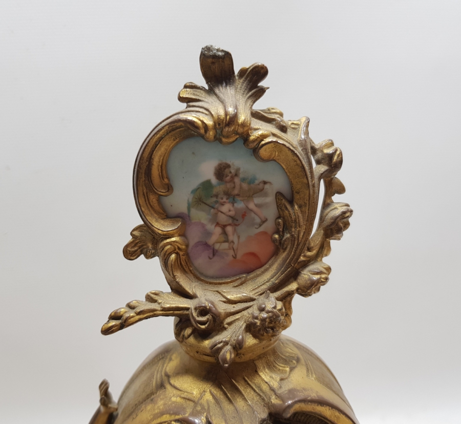 OSMANLI DÖNEMİ İNGİLİZ TOMBAK İŞÇİLİKLİ ŞÖMİNE SAATİ