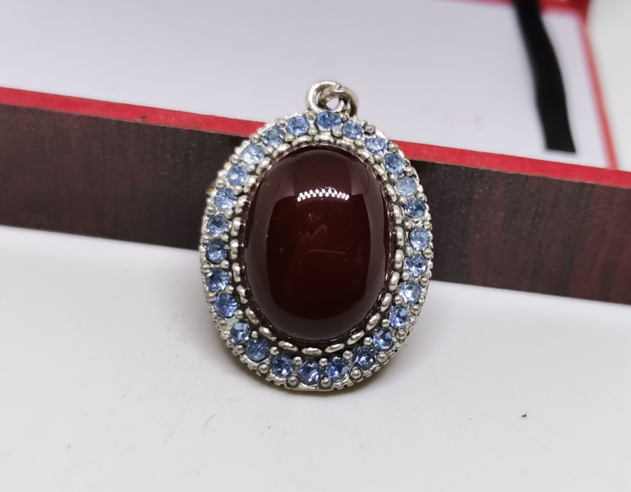 AKİK TAŞLI GÜMÜŞ KOLYE UCU