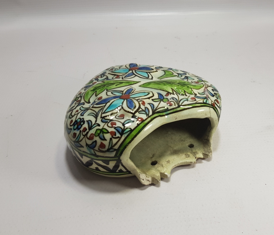 OSMANLI DÖNEMİ KÜTAHYA İŞİ ÇOK NADİR EL BOYAMA MERDİVEN ALTI KARANFİL SAKSISI