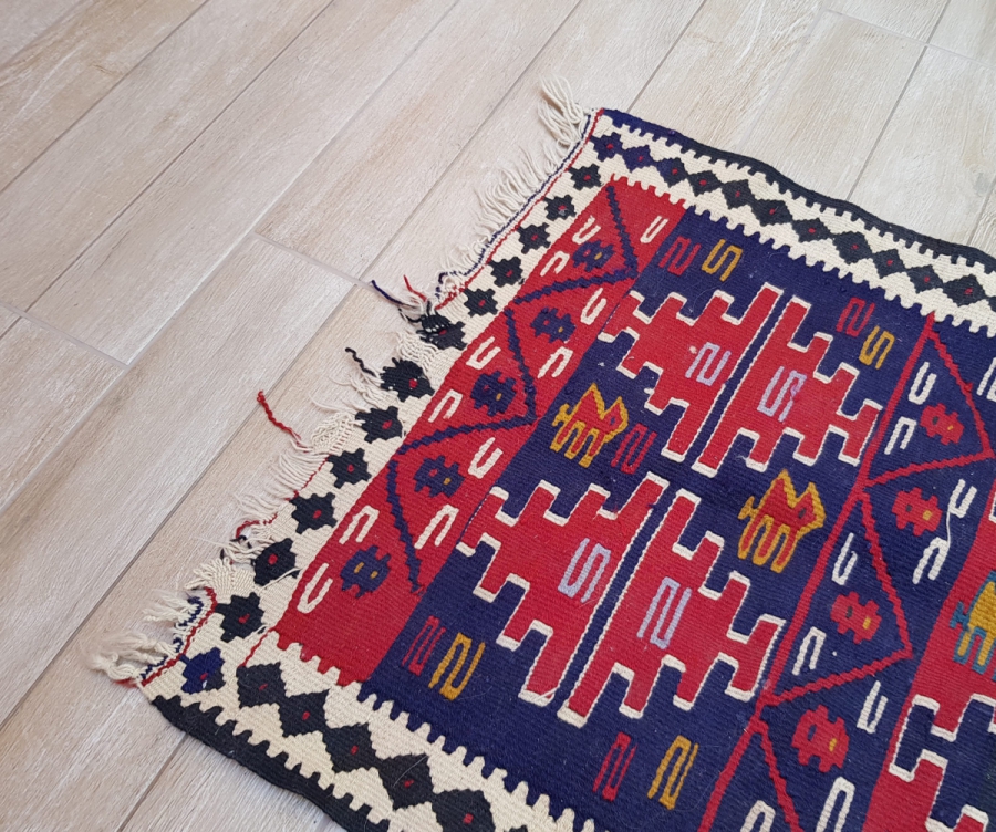 OSMANLI DÖNEMİ EL DOKUMA ÜZERİ DEVELİ YÖRÜK İŞİ KİLİM