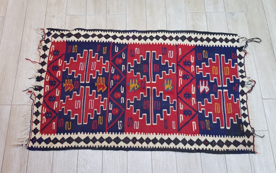 OSMANLI DÖNEMİ EL DOKUMA ÜZERİ DEVELİ YÖRÜK İŞİ KİLİM