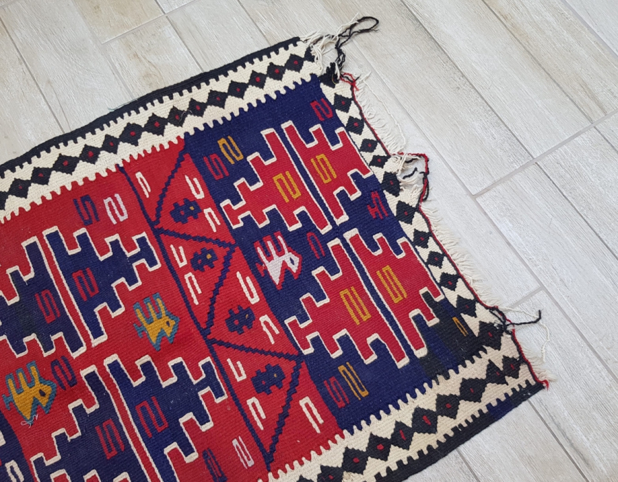 OSMANLI DÖNEMİ EL DOKUMA ÜZERİ DEVELİ YÖRÜK İŞİ KİLİM