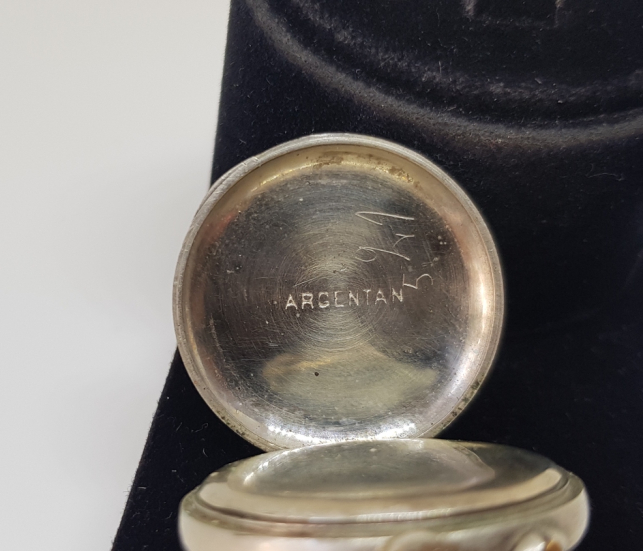 OSMANLI DÖNEMİ GÜMÜŞ KASA VE KADRANI ALTIN DAMLALI KURMALI CEP SAATİ