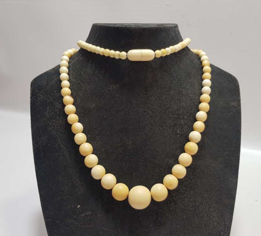 OSMANLI DÖNEMİ BÜYÜK BOY FİLDİŞİ GERDANLIK