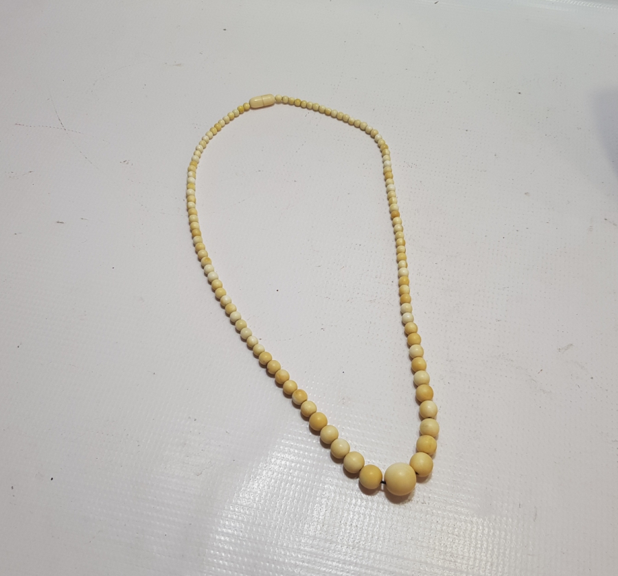 OSMANLI DÖNEMİ BÜYÜK BOY FİLDİŞİ GERDANLIK