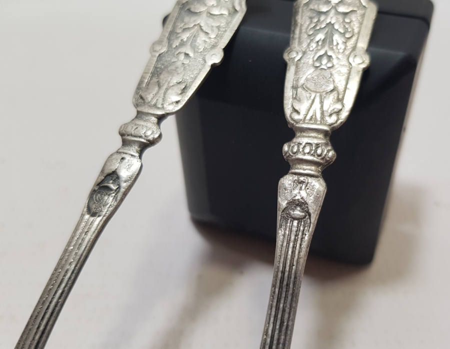 KABARTMA İŞÇİLİKLİ VE ABDÜLHAMİD HAN TUĞRALI NADİR GÜMÜŞ ÇATAL KAŞIK