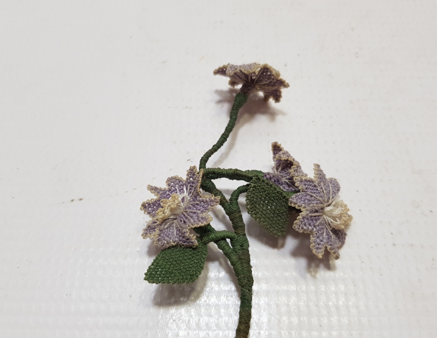 OSMANLI DÖNEMİ EL YAPIMI ÇOK NADİR İĞNE OYA GELİN ÇİÇEĞİ