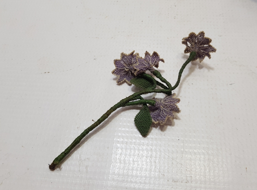 OSMANLI DÖNEMİ EL YAPIMI ÇOK NADİR İĞNE OYA GELİN ÇİÇEĞİ