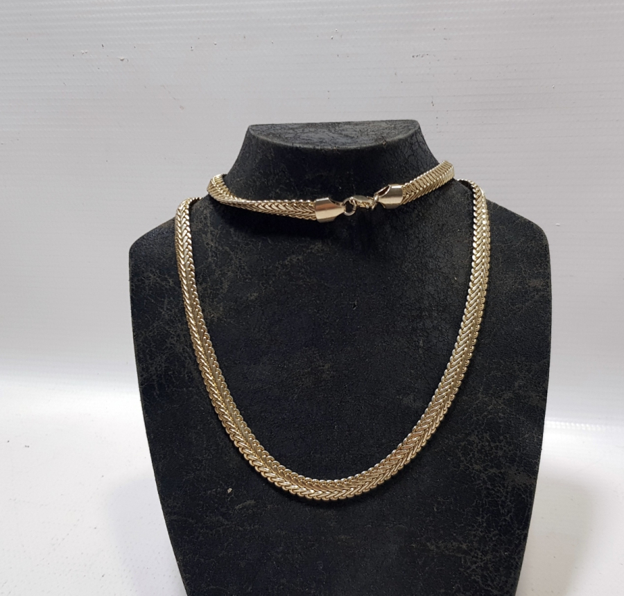 ALTIN KAPLAMA ANTİKA İNGİLİZ KOLYE ZİNCİR