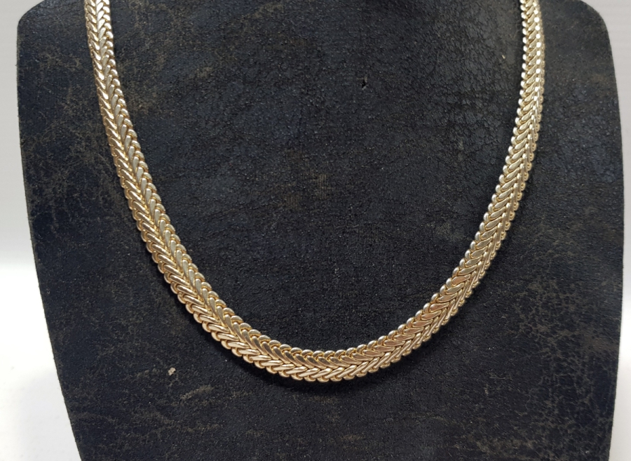 ALTIN KAPLAMA ANTİKA İNGİLİZ KOLYE ZİNCİR