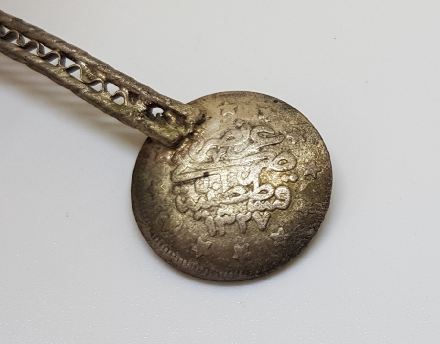 OSMANLI DÖNEMİ GÜMÜŞ KAPLAMA OSMANLI PARALI ÇAY KAŞIĞI