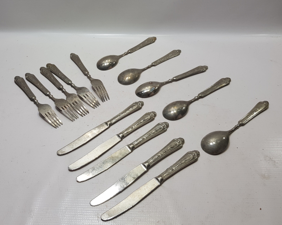 ANTİKA GÜMÜŞ KAPLAMA ÇATAL KAŞIK BIÇAK TAKIMI