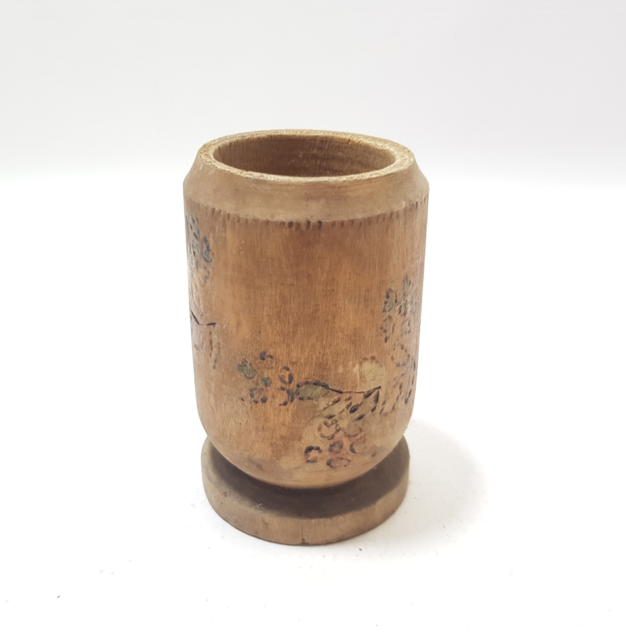 OSMANLI DÖNEMİ ÜZERİ İŞLEMELİ NADİR FORMDA AHŞAP HAVAN