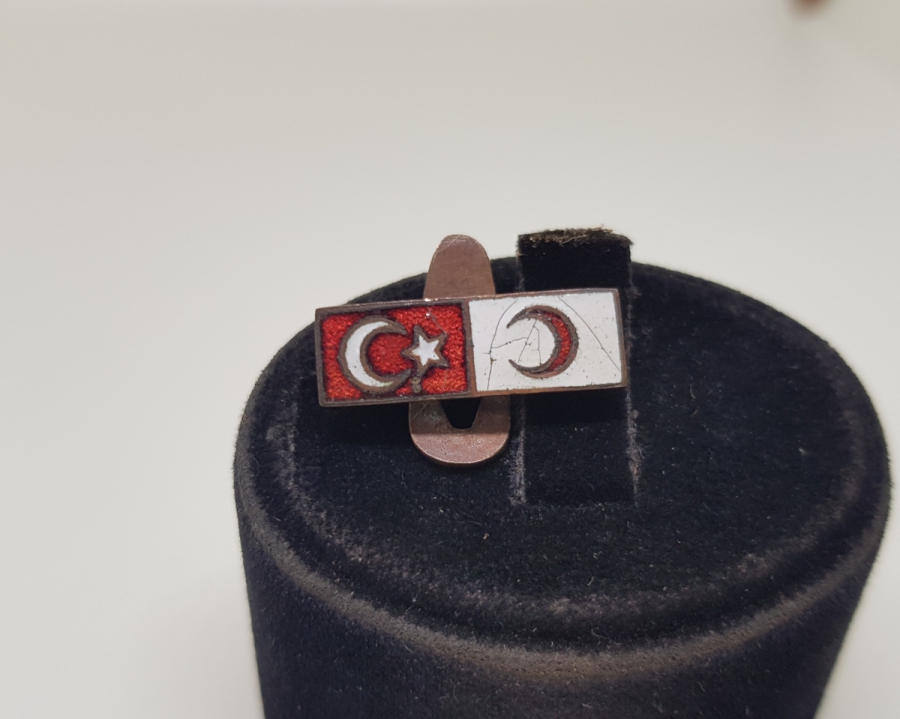 OSMANLI DÖNEMİ PABUÇLU MODEL MİNELİ TÜRK KIZILAYI NADİR ROZET