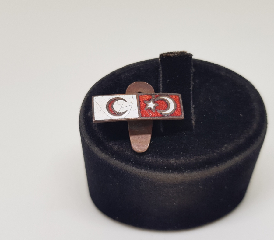 OSMANLI DÖNEMİ PABUÇLU MODEL MİNELİ TÜRK KIZILAYI NADİR ROZET